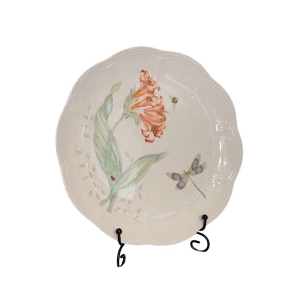 Lenox Butterfly Meadow 9" Scalloped Accent Luncheon Salad Plate Dragonfly NWOB